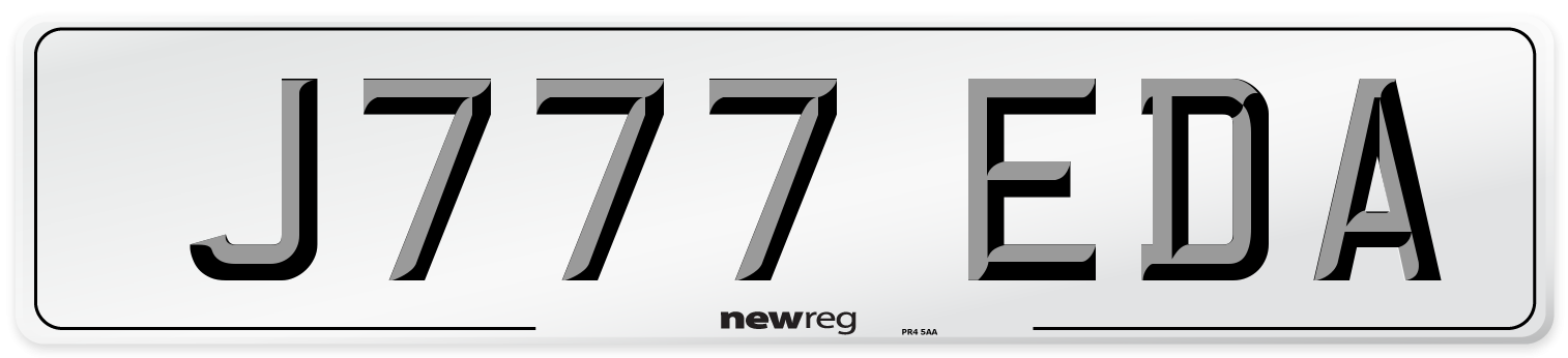 J777 EDA Number Plate from New Reg